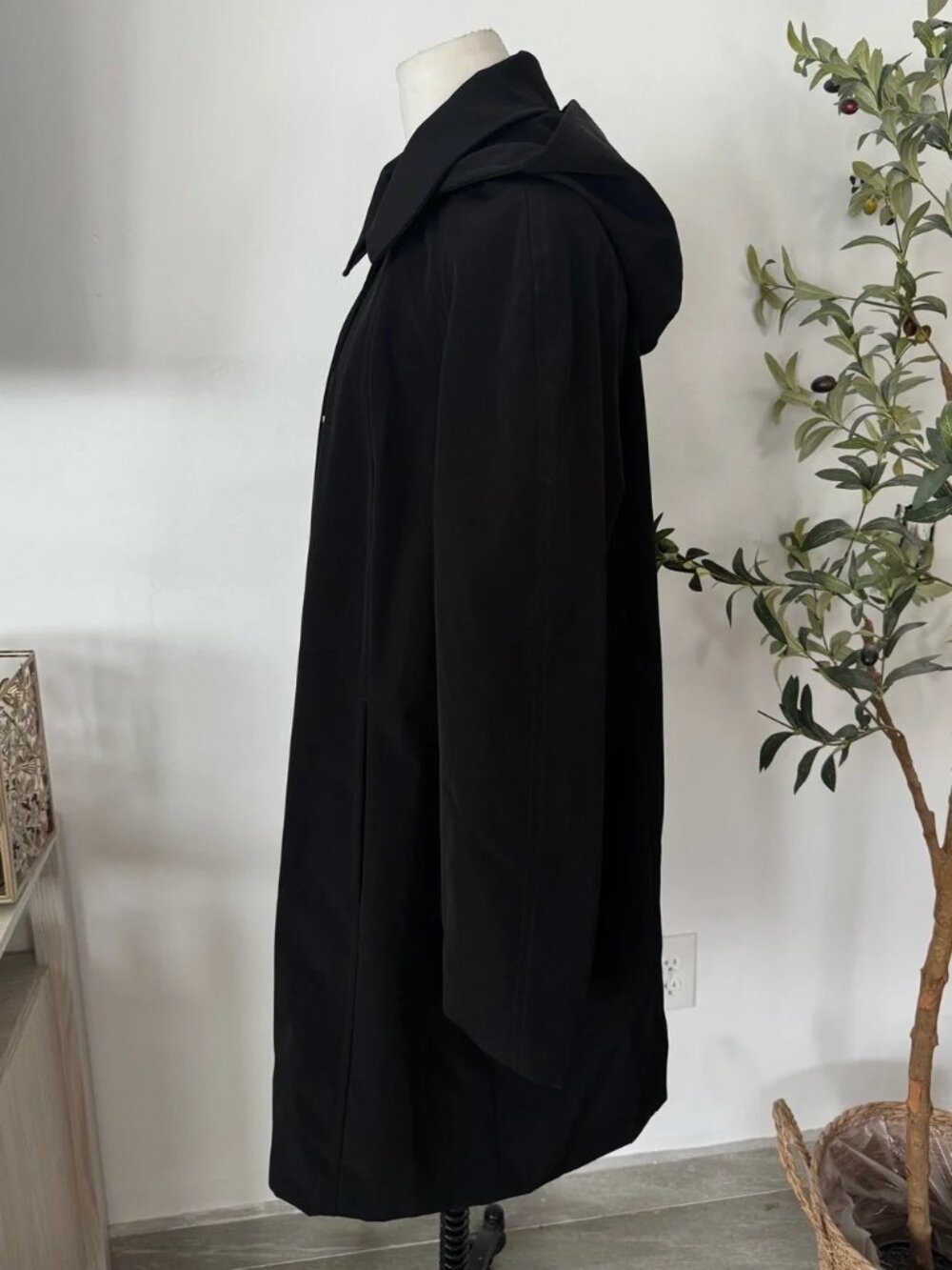 TOWER by London Fog Black Hooded Trench Coat Jacket XL - Picture 2 of 6